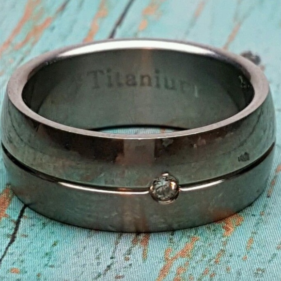 Silver Titanium Band Ring 8,9.5,12,13 - Picture 2 of 9